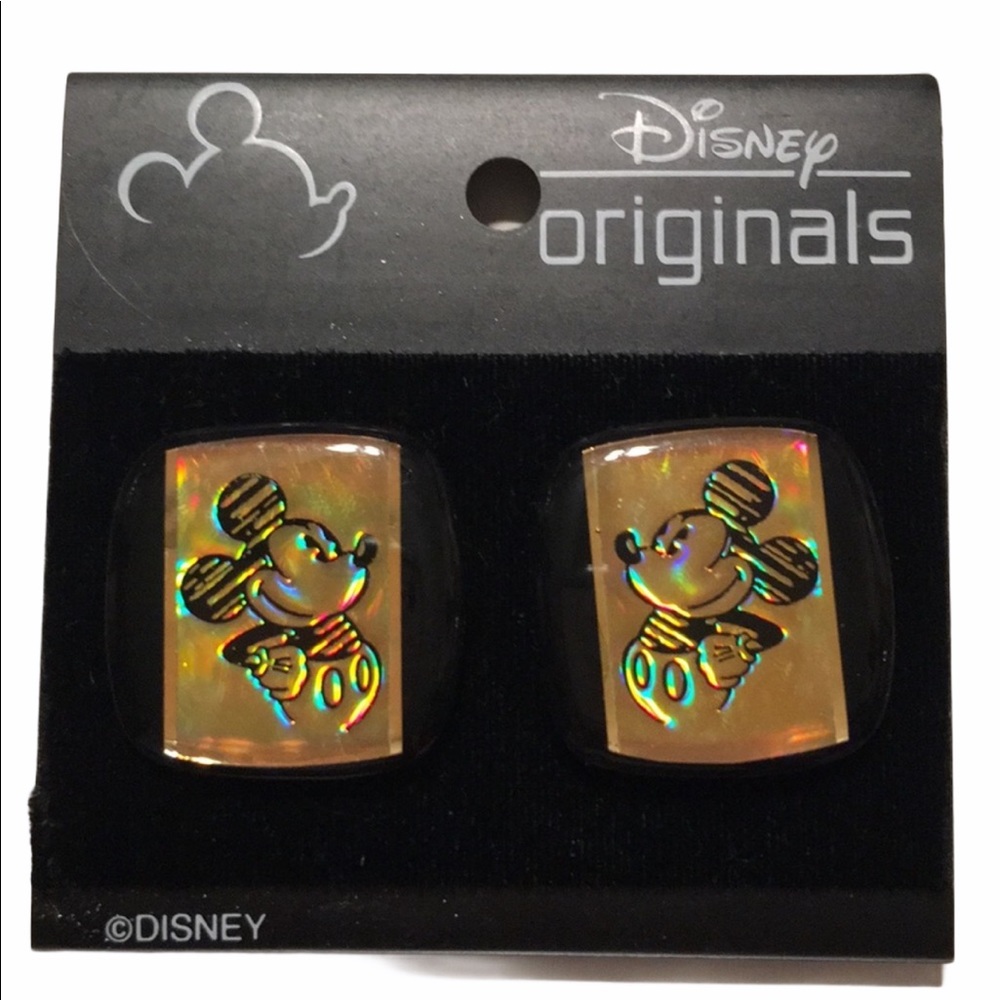 Vintage Disney originals Mickey Minnie Reflective Holographic Clip on earrings - Picture 2 of 11